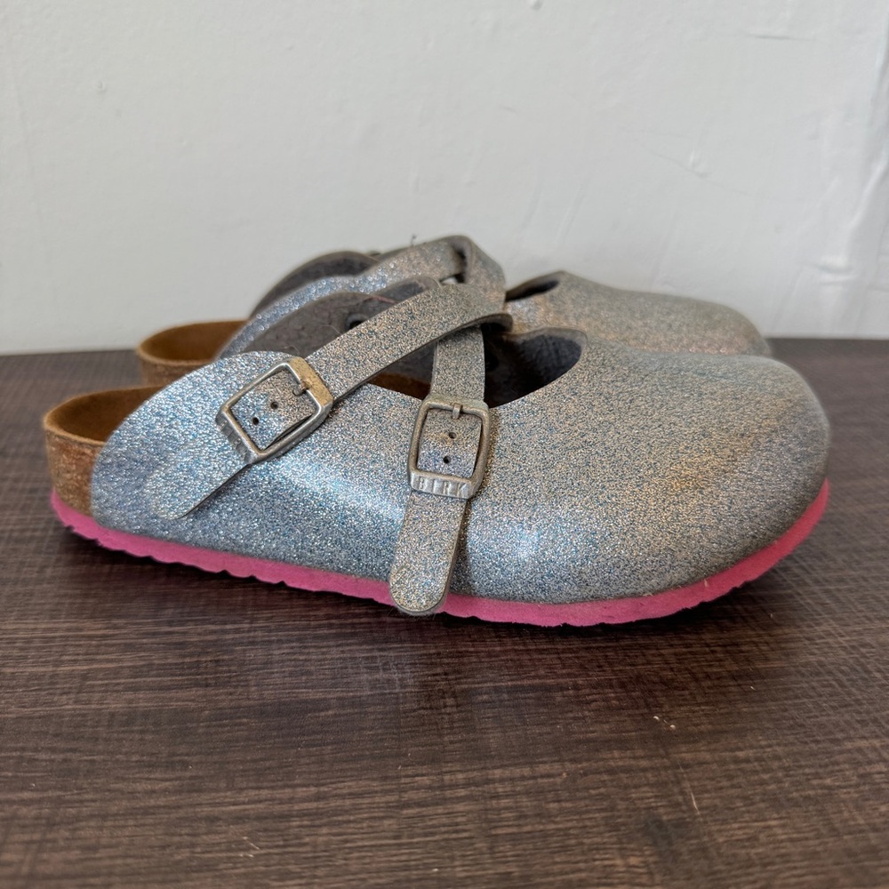 Birkenstock Dorian Clogs Silver Glittery Kids
